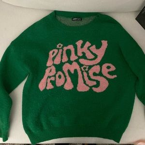Pink and Green Pinky Promise Sweater